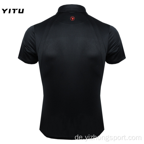 Feuchtigkeitstransportierendes Dry Fit Poloshirt Schwarz